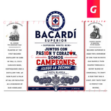 Etiqueta de Cruz Azul Campeón para botella de Bacardi