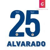 Tipografia de Cruz Azul para Jugador Color Azul Clausura 2022 Número 25 Nombre Alvarado