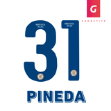 Tipografia de Cruz Azul para Jugador Color Azul Clausura 2022 Número 31 Nombre Pineda