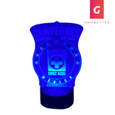Lámpara Multicolor de Cruz Azul en Acrilíco