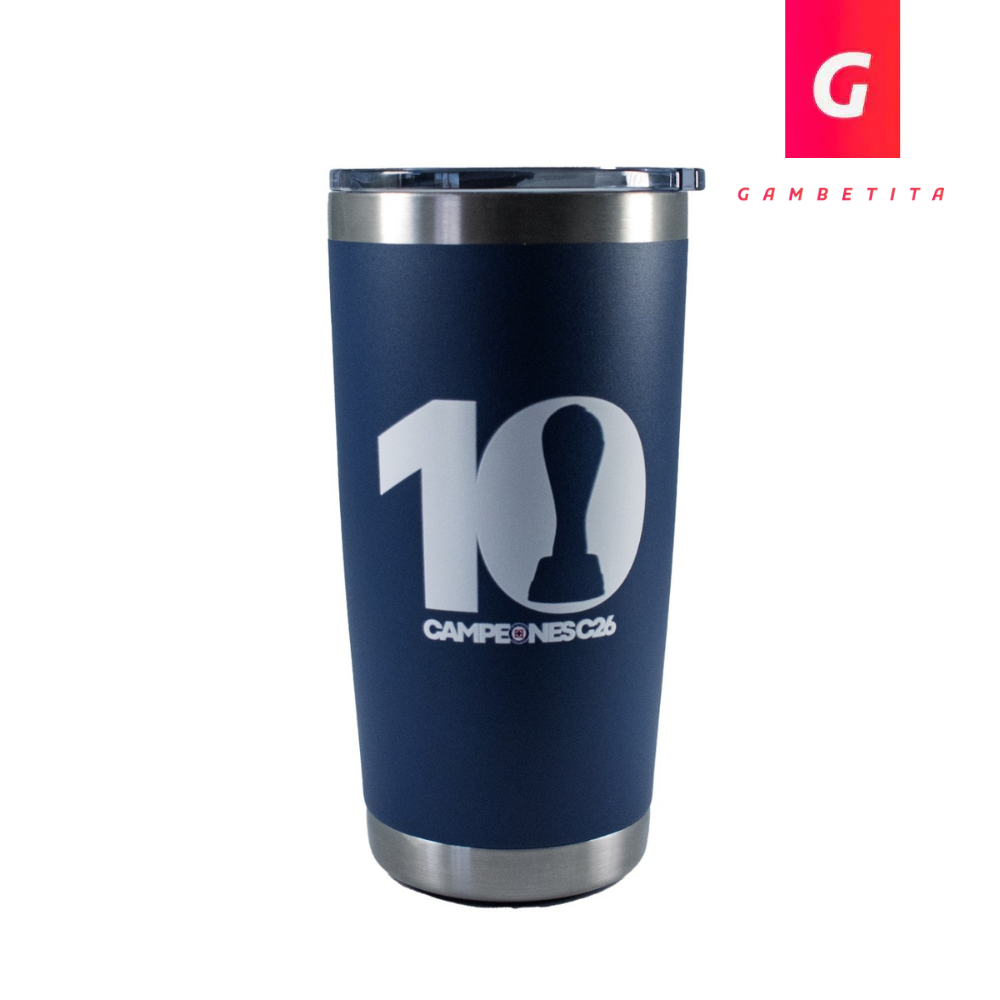 Termo Norday Cruz Azul Campeón 10 Modelo Tumbler 20 Oz Azul