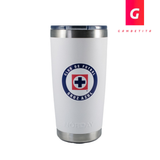 Termo Norday Cruz Azul Campeones C26 Modelo Tumbler 20 Oz Blanco