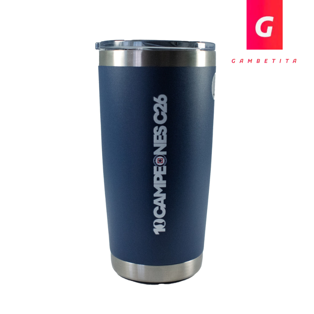 Termo Norday Cruz Azul Campeones C26 Modelo Tumbler 20 Oz Azul