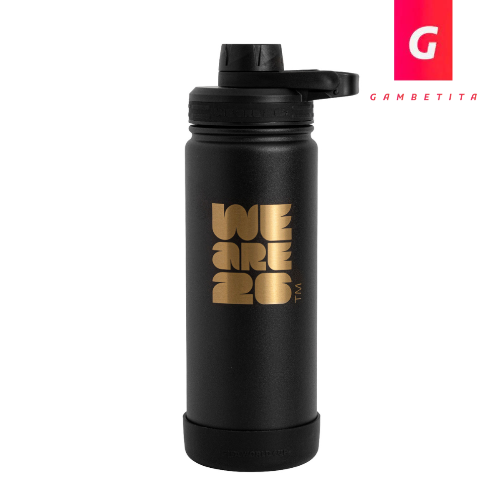 Termo Norday Colección Mundial Modelo Active 18 Oz FIFA Black & Gold