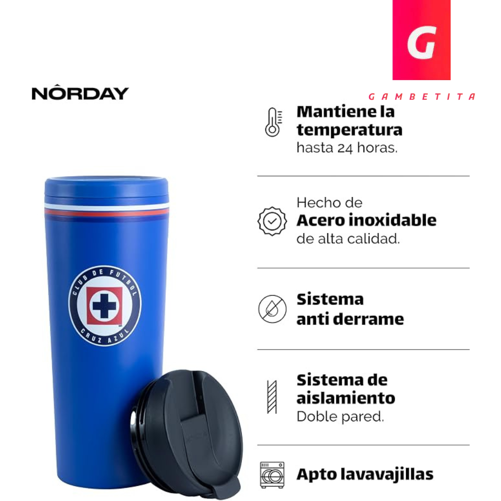 Termo Norday Cruz Azul Modelo Bloom 25 Oz Azul