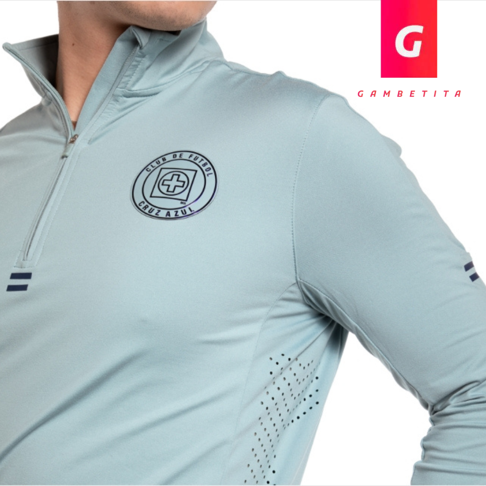 Playera de Entrenamiento Medio Cierre de Cruz Azul Color Verde para Hombre Temporada 26-27