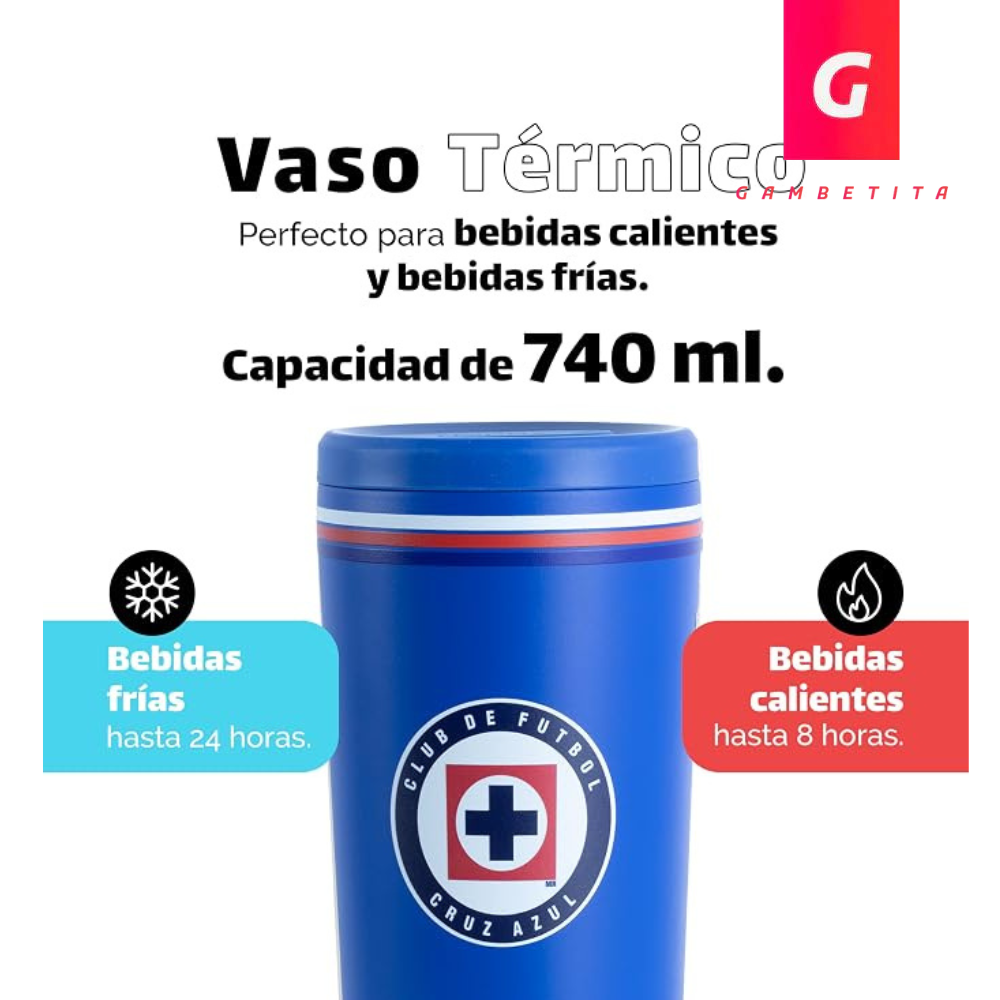 Termo Norday Cruz Azul Modelo Bloom 25 Oz Azul