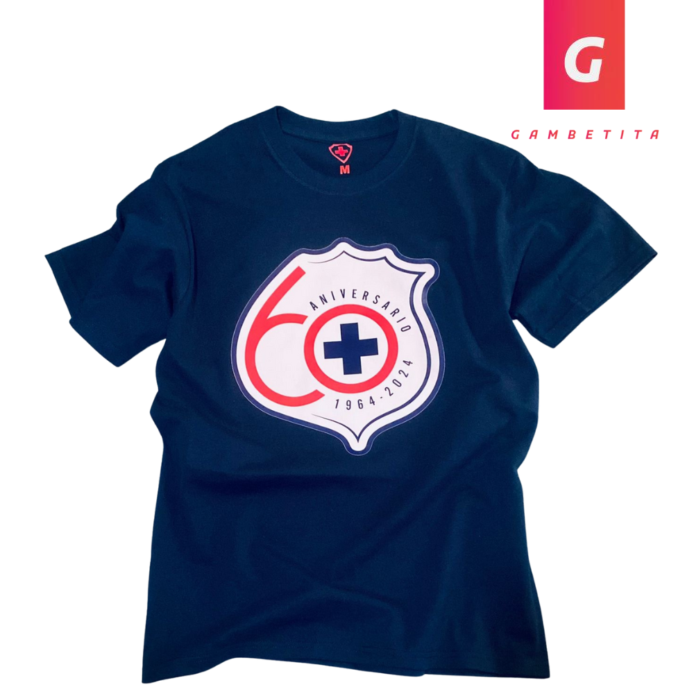 Playera Conmemorativa del 60 Aniversario de Cruz Azul para Hombre Color Azul Marino