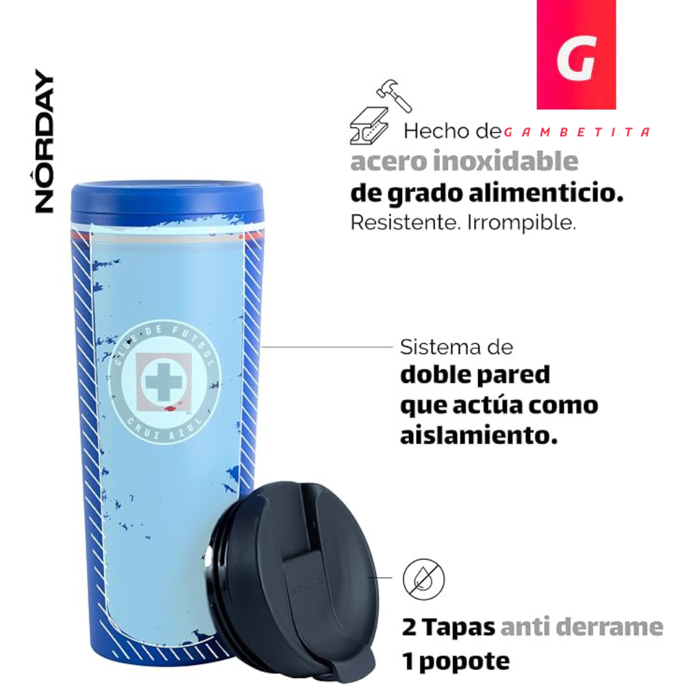 Termo Norday Cruz Azul Modelo Bloom 25 Oz Azul