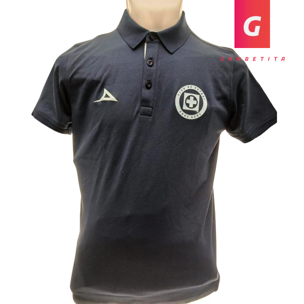 Playera de Cruz Azul Tipo Polo Color Azul Marino Temporada 23-24