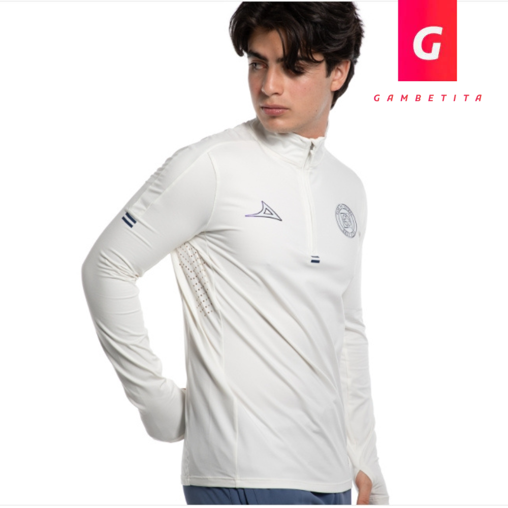 Playera de Entrenamiento Medio Cierre de Cruz Azul Color Beige para Hombre Temporada 26-27
