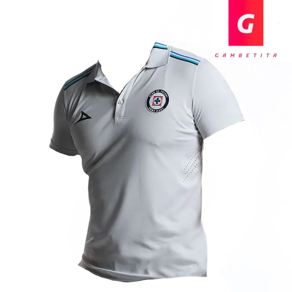 Playera de Cruz Azul Tipo Polo Color Gris Temporada 25-26