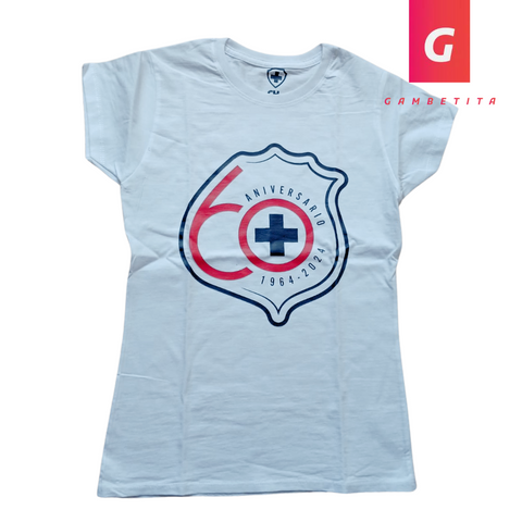 Playera 60 Aniversario Mujer Blanca