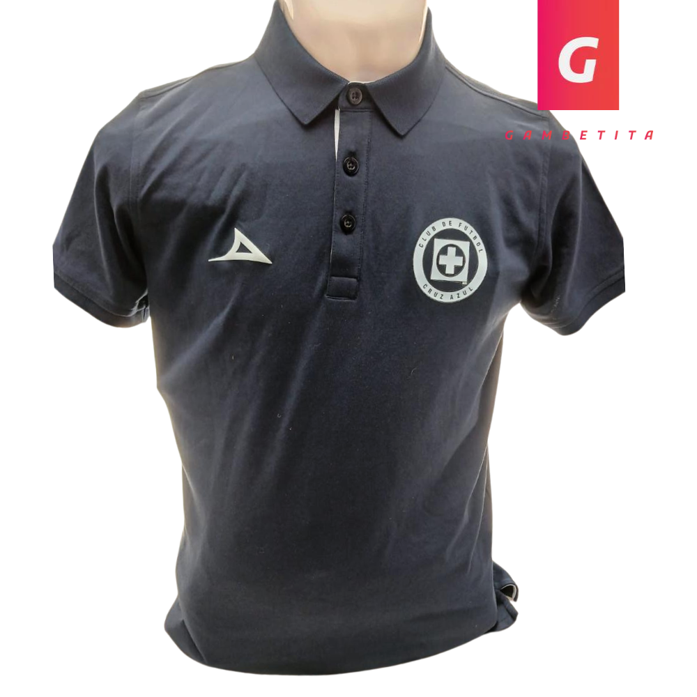 Playera de Cruz Azul Tipo Polo Color Azul Marino Temporada 23-24
