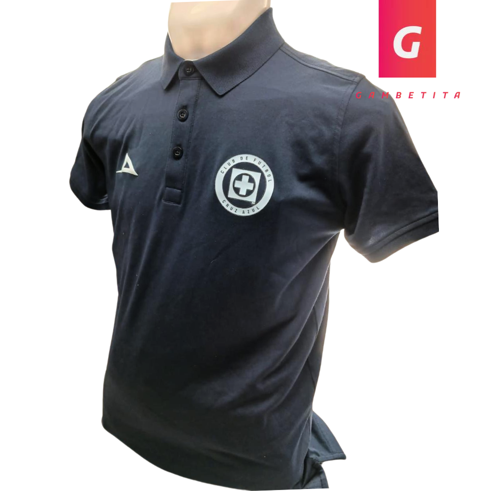 Playera de Cruz Azul Tipo Polo Color Azul Marino Temporada 23-24