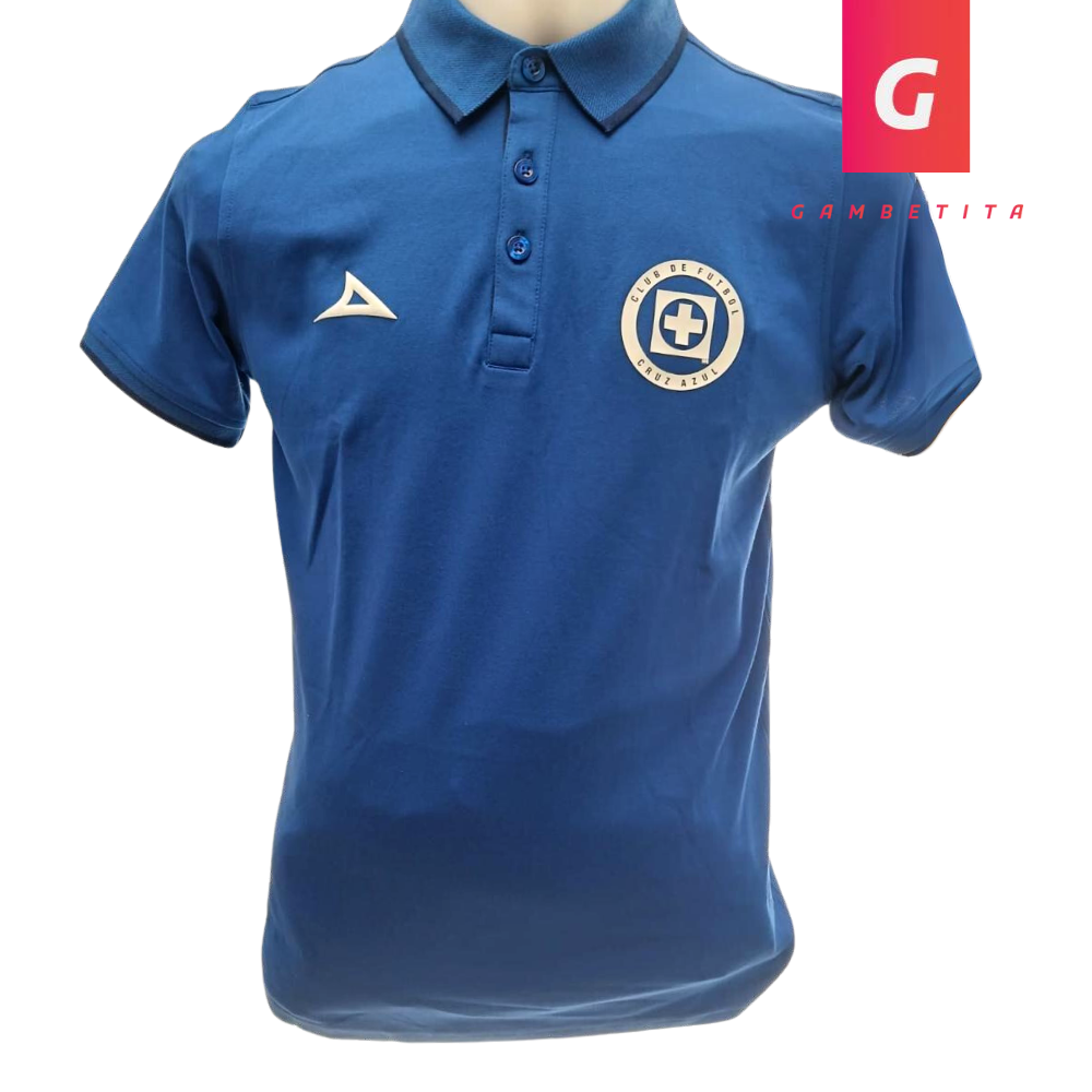 Playera de Cruz Azul Tipo Polo Color Azul Temporada 23-24
