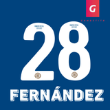 Tipografia de Cruz Azul para Jugador Color Blanca Clausura 2022 Número 28 Nombre Fernández