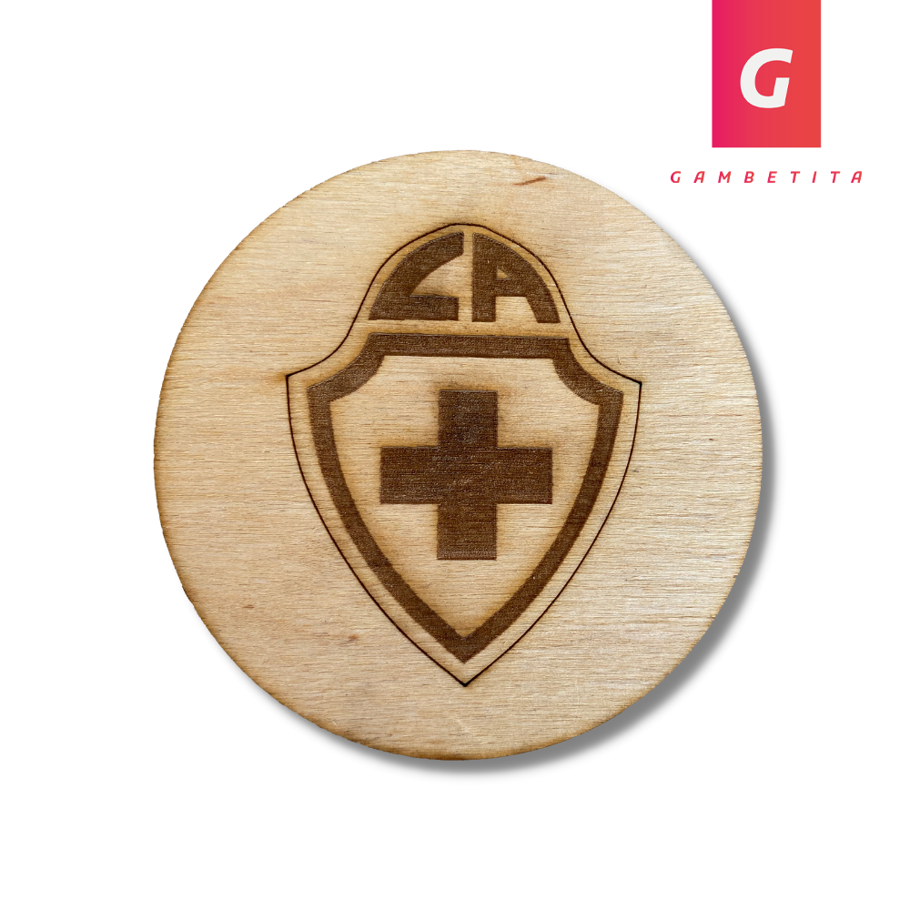 Portavasos de Cruz Azul en Madera