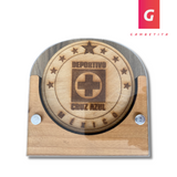 Portavasos de Cruz Azul en Madera