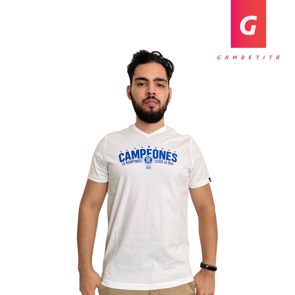 Playera de Cruz Azul Campeón Color Blanco para Hombre