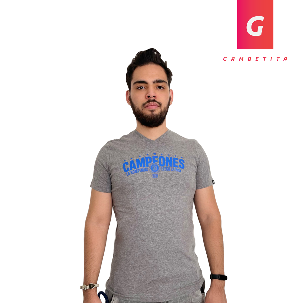 Playera de Cruz Azul Campeón Color Gris para Hombre