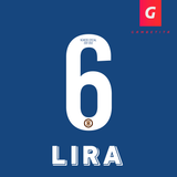 Tipografia de Cruz Azul para Jugador Color Blanca Clausura 2022 Número 6 Nombre Lira
