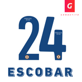 Tipografia de Cruz Azul para Jugador Color Azul Clausura 2022 Número 24 Nombre Escobar